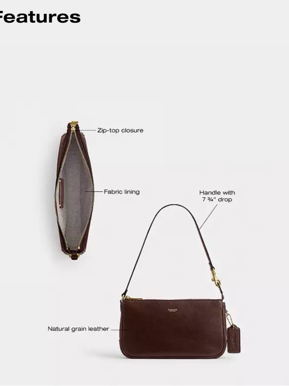 Coach Plaza Shoulder Bag in Dark Brown with Gold Hardware. PRICE FIRM - Picture 4 of 11